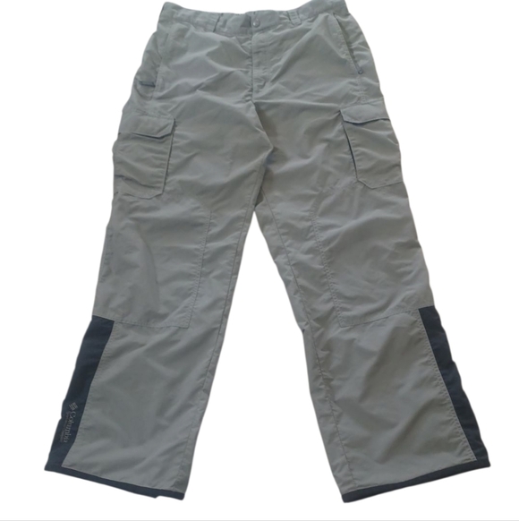 Columbia Gray Cargo Pants Mens Large 35x32 Outdoor Hiking Mesh Lining Light - Picture 2 of 15